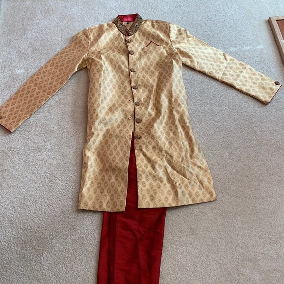 Men's Sherwani - Indian Wedding Suit - Kurta Pajama for Grom - Picture 2 of 11